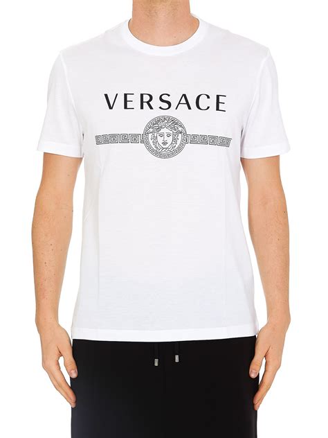 versace white tee men|Versace t shirt medusa.